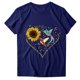 thumbnail image 3 of Pntutb Mujeres Casual Carta Impresión Mangas Cortas O-Cuello Camiseta Suelta Blusa tops Pntutb Pntutb-3553, 3 of 5