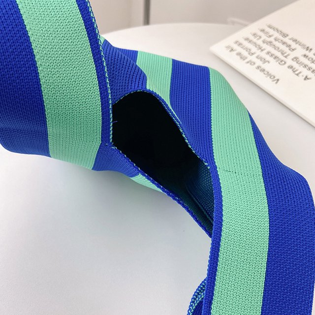 Bolsa con asa superior a rayas para mujer, de mano tejido a la moda, portátil para el trabajo (estilo 8) Ndcxsfigh Para Estrenar