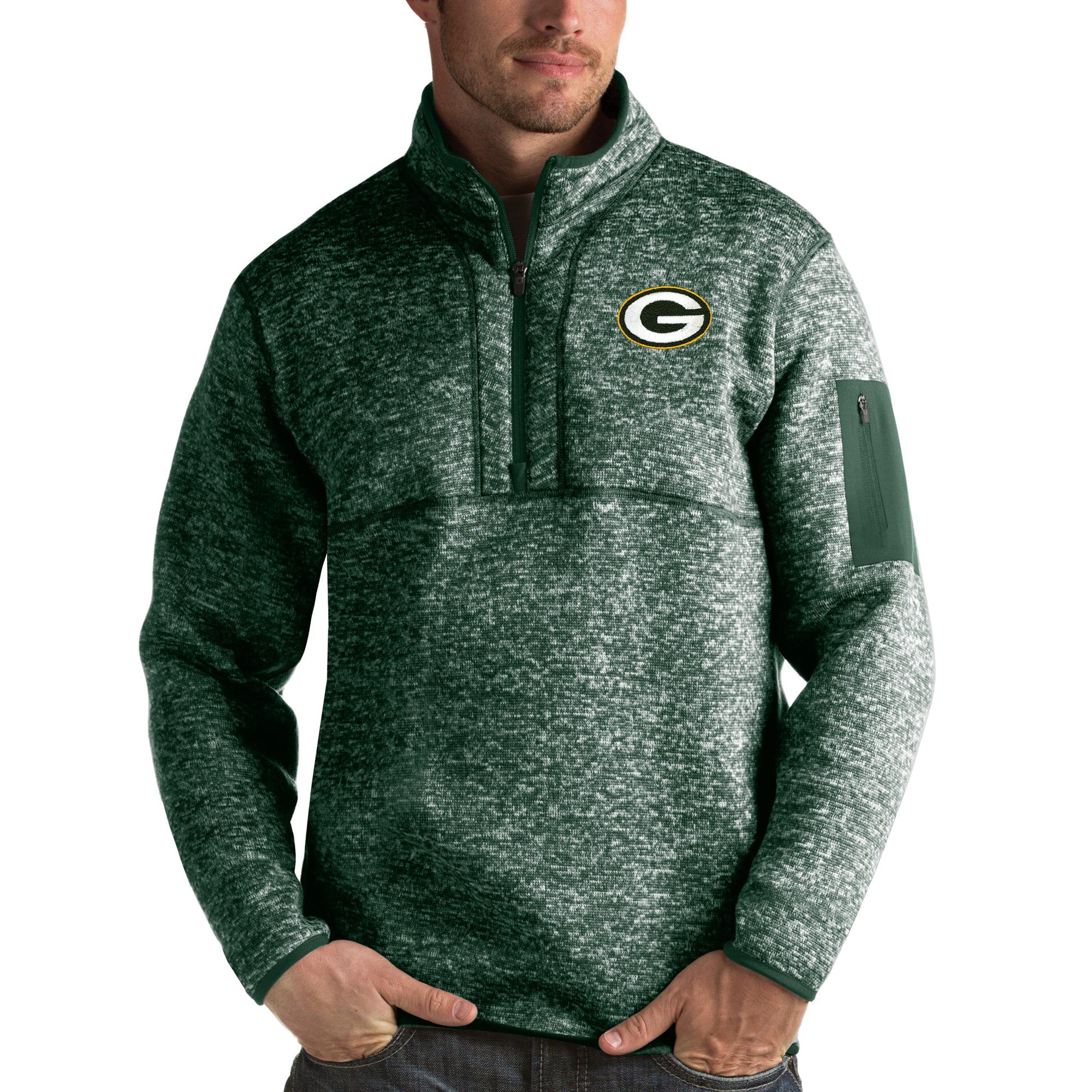 Men's Antigua Heather Green Green Bay 