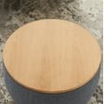 thumbnail image 6 of Round Storage Ottoman, Wood Tray End Side Table, 2-IN-1 Ottoman Coffee Table w/ Storage, Dark Grey Fabric Ottoman for Small Space Living Room Bedroom, 6 of 9
