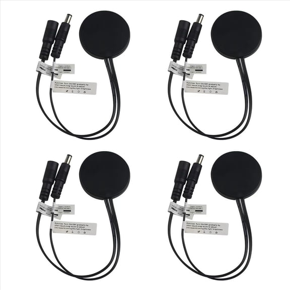 4X Interruptor de Atenuación con Sensor Táctil LED de Panel de Madera, Interruptor Oculto, Interruptor Táctil para Tira de LED, Color Negro