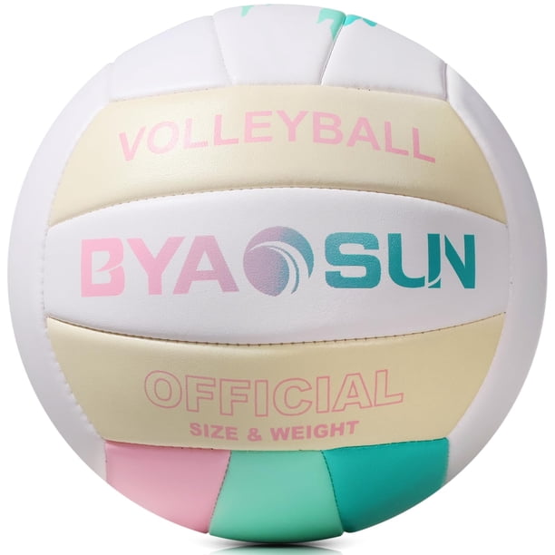 Pelota de entrenamiento de voleibol BYAOSUN, tamaño 5, suave, poliuretano, 21 cm
