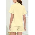 thumbnail image 2 of LYCY Women Short Pajama Set, Cotton Sleepwear Soft Cute Button up Pjs Set,(Canary Yellow,XL), 2 of 4