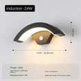 thumbnail image 2 of Waterproof LED outdoor wall light with motion sensor, dusk-to-dawn, for porch/garden/pathway, modern black/white design, 2 of 8
