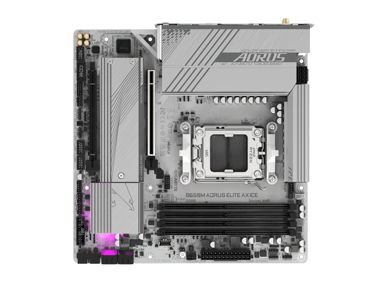 Aorus Ultra Durable B650M AORUS ELITE AX ICE Gaming Desktop