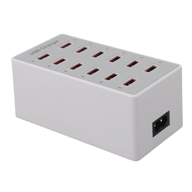 CARGADOR USB DE MÚLTIPLES PUERTOS, confiable de 60 W de Carga ráspida Sobrevoltaje que protege el Hub de Carga USB ABS para Teléfonos Inteligentes para Hogar