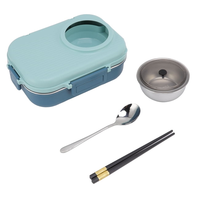 Thermal Lunch Box, Double Layer Insulated Bento Box 1100ml For Home For Picnic For Office Blue