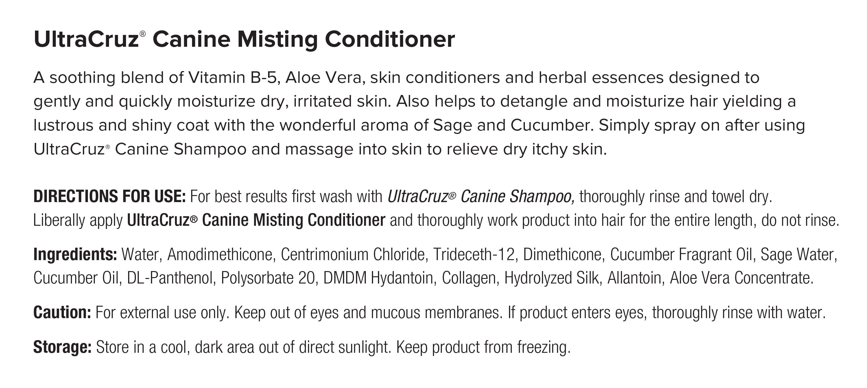 UltraCruz® Canine Misting Conditioner, 32 oz