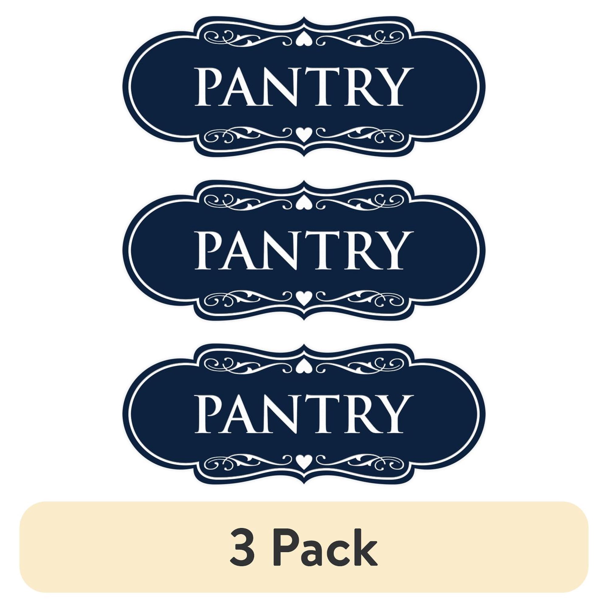 (3 pack) Designer Pantry Sign (Navy Blue / White) - Medium