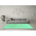 thumbnail image 3 of Ahgly Company Machine Washable Indoor Rectangle Abstract Turquoise Blue Modern Area Rugs, 4' x 6', 3 of 4