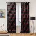 thumbnail image 2 of Kitchen Curtains 84 Inch Length 2 Panels, Red Black Cubes Grommets Window Treatment Curtain, Modern Geometric Abstract Art Thermal Curtains Drapes for Living Room/Bathroom, 2 of 9