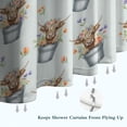 thumbnail image 6 of Blue Highland Cow Bucket Flower Pattern Shower Curtain 84"x72" ,Bathroom Decorative Shower Curtains Set with 12 Hooks,Modern Waterproof Washable Shower Curtain, 6 of 6