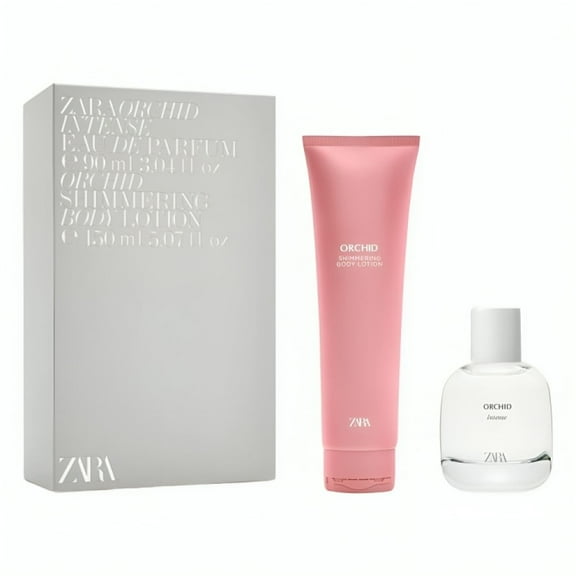 Zara Orchid Intense Christmas Edition Perfume for Women EDP Eau De Parfum 90 ML (3.0 FL. OZ)   Orchid Shimmering Body Lotion 150 ML (5.0 FL. OZ)