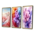 thumbnail image 3 of Designart "Light Pink Blue Abstract Playful I" Abstract Shapes Framed Wall Art Set Of 3 - Blue Transitional Frame Canvas Set For Living Room Decor, 3 of 6