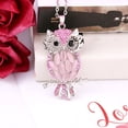 thumbnail image 6 of Eosunjian Owl Necklace Sweater Chain Faux Opal Rhinestone Decor Hollow Out Alloy Clothes Jewelry Dating Prom Party Garment Decoration Necklace Blue, 6 of 13