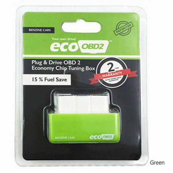 Nitro OBD2 and EcoOBD2 ECU Chip Tuning Box Plug & Driver NitroOBD2 Eco OBD2 for Cars 15% Fuel Save and More Power & Torque (Green - Benzine ECO)