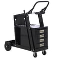 thumbnail image 1 of Welder Cart with Drawers,Rolling Welding Cart with Tank Storage Safety Chains and Gas Cylinder Slots for TIG, ARC, Plasma Cutter Welding Machine,Black, 1 of 7