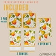 thumbnail image 4 of PREMIUS 5 Piece Printed Kitchen Linen Set, Pears, 2 Cotton Towels, 2 Pot Holders, 1 Oven Mitt, 4 of 8