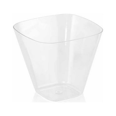 BalsaCircle 24 Clear 4 oz Disposable Plastic Dessert Drink Cups Glasses Buffet
