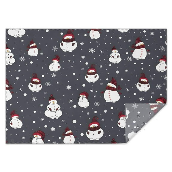 Dark Christmas Snowman Pattern Rectangle Tablecloth 60"x84",Waterproof Polyester Rectangle Table Cloth, Wipeable Spillproof Polyester Tablecloth for Dining, Camping, Indoor and Outdoor