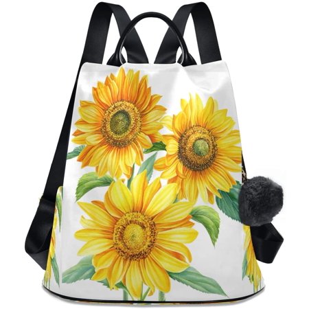 Bouquet Sunflowers Backpack Purse for Women Girls College School Travel