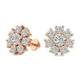thumbnail image 2 of Lab Grown Diamond Fashion Earrings | 6 Carat IGI Certified Round Shape | Magnolia Flower Fashion Lab Diamond Stud Earrings | 14K Rose Gold&nbsp; FG-VS Quality, 2 of 5