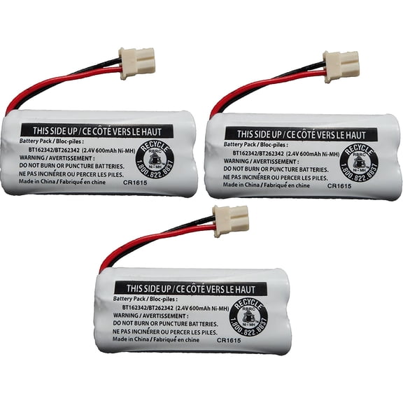 Justgreatdealz Replacement Battery BT162342 / BT262342 for Vtech AT&T Cordless Telephones CS6114 CS6419 CS6719 EL52300 CL80111 (3-Pack)