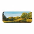 thumbnail image 1 of Landscape Computer Mouse Pad, Scenery View Natural Forest Park with Trees and River Photo Image, Rectangle Non-Slip Rubber Mousepad Large, 31" x 12", Marigold and Olive Green, by Ambesonne, 1 of 2