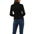 thumbnail image 3 of INSPIRE CHIC Women's Turn Down Collar Zip Up Faux Suede Motorcycle Short Jacket Black S, 3 of 5