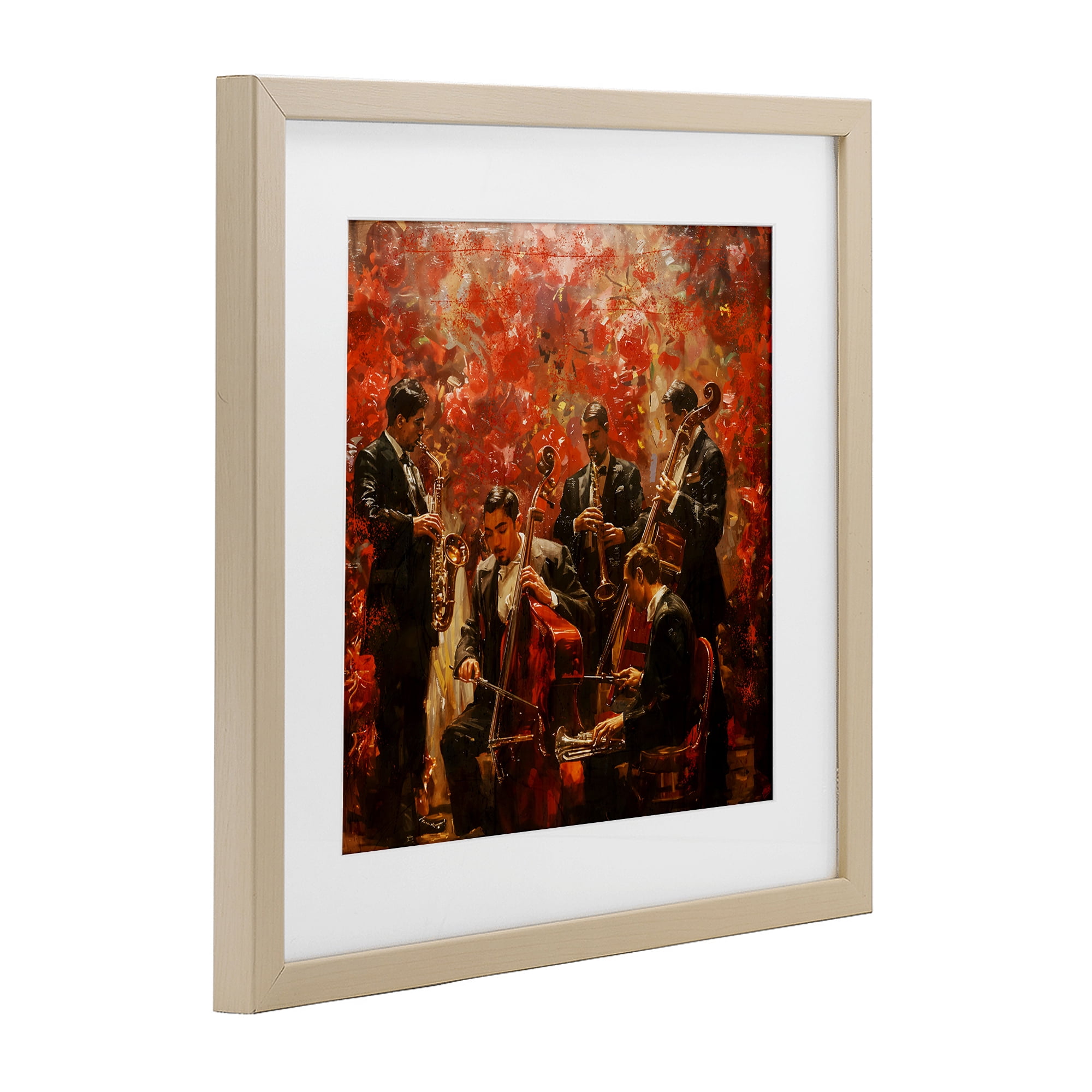 Stupell Industries Play More Jazz Performance Birch Framed Print Under Glass, design by Marta Wiley