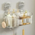 thumbnail image 6 of Toilet Side Storage Rack, Wall Mount Bathroom Draining Basket, Hanging Shower Organizer with Sucyion Cup and Towel Hooks for Home Hotel, 6 of 8