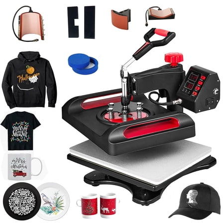 SDKEHUI Red LCD Control 18" x 15" Heat Press Machine