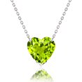 thumbnail image 1 of JeenMata Hermoso Collar con Colgante de Peridoto de Talla Corazón de 1 Quilate (Piedra Natal de Agosto) en Baño de Oro Blanco de 18 K sobre Plata, 1 of 6