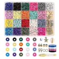 thumbnail image 1 of 4200pcs Clayds Bracelet Making Kit Flat Round Polymer Heishids Preppy Spacer Letterds, 1 of 5