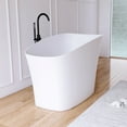 thumbnail image 3 of MEDUNJESS 51" Premium Freestanding Solid Surface Resin Stone Small Bathtub, Upgraded Modern Design Japanese Freestanding Tub with Pop-up Drain and Overflow, Matte White, 3 of 11