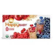 Happy Baby Organics Clearly Crafted, Stage 2, Oats & Fruits Variety Pack, Organic Baby Food, Pouches 4oz (8 pack)