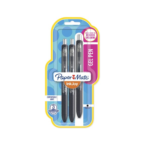 Paper Mate® Inkjoy® Gel Pen Set, .7mm, 3-Pen Set, Black