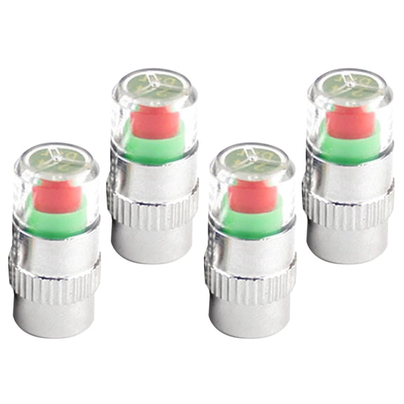 Hemobllo 4Pcs Car Tyre Pressure Monitor Valve Caps Multi Color or Indicator for Vehicle