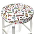 thumbnail image 6 of Goofa Retro Style Printed Stool Covers Round, Waterproof Round Bar Stool Covers Anti-Slip Round Bar Stool Seat Cover with Elastic Bands Durable -, 6 of 7