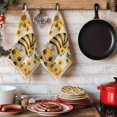 thumbnail image 6 of Sunflower Gnomes Kitchen Towels Set of 2, Summer Botanical Bee Yellow Plaid Rustic Absorbent Dish Towels for Kitchen, Microfiber Hand Towel, Quick Drying Tea Towel for Cleaning Decorative Dishcloths, 6 of 7