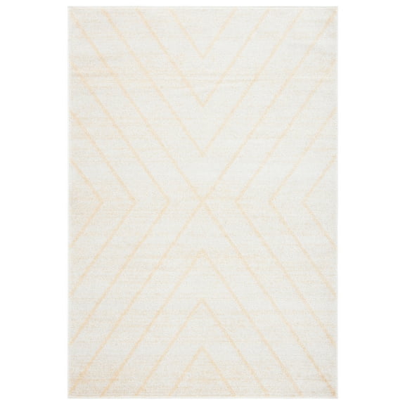 SAFAVIEH Adirondack Evonne Geometric Area Rug, Ivory/Gold, 9' x 12'