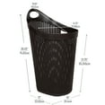 thumbnail image 4 of Mind Reader 60L Rolling Laundry Hamper, Clothes Basket, Wheels, Plastic, 29.25"H, Black, 4 of 11