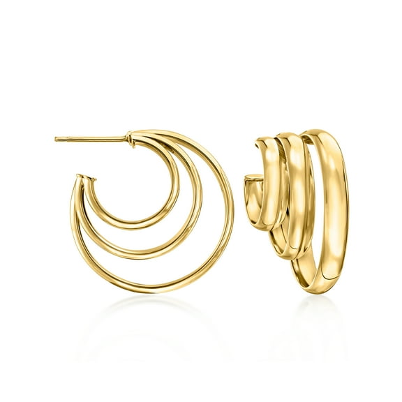 Ross-Simons Italian 14kt Yellow Gold Triple C-Hoop Earrings, Women's, Adult