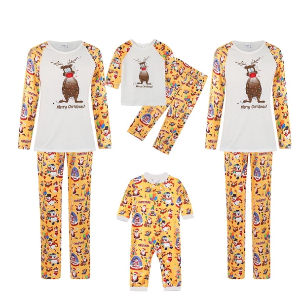 Pijamas navideños para la familia, pijamas navideños familiares Conjuntos a juego Monos Pijamas navideños a juego para la familia Pijamas de manga larga Conjunto de papá de dos piezas Fridja hfkajh102723