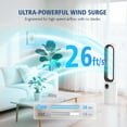 thumbnail image 4 of Advwin 35" Bladeless Tower Fan with Remote, 26ft/s Standing Floor Fan, 90° Oscillation, 24 Speeds, 12H Timer, Quiet Cooling Air Circulator for Bedroom, White+Black, 4 of 10