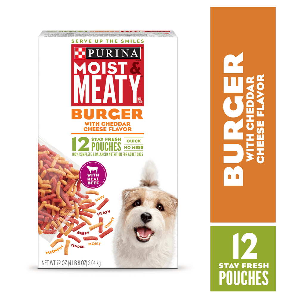 Purina Moist & Meaty Dry Dog Food, Burger with Cheddar Cheese Flavor