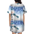 thumbnail image 6 of Goofa Christmas Snowman In The Snow for Womens Cotton 2 Piece Pajamas Set Classic Short Sleeve Pjs Set Soft Button Down Sleepwear Loungewear-XX-Large, 6 of 7