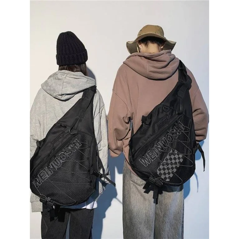 Foufurieux Men Fashion Brand Large Capacity Chest Bag Men Japanese Casual  Simple Shoulder Bag Women Shoulder Bag Cross Body Bag