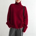 thumbnail image 2 of Misright Women's Turtleneck Sweater, Long Sleeve Knit Pullover with Soft Warm Design for Winter, 2 of 9