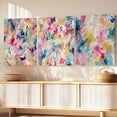 thumbnail image 2 of 3pcs, 2D Frameless Canvas Art, Three Pieces of Living Room Decorative Paintings, 3pcs Colorful Abstract Wall Art, Vibrant Bold Floral Abstract Printed Wall Decor, Frameless Rainbow Extreme Canvas Se, 2 of 4